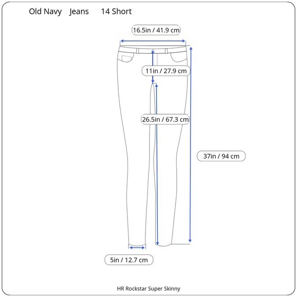 Old Navy Womens Jeans Size 12 Short High Rise Rockstar Super Skinny Distressed - Picture 11 of 11